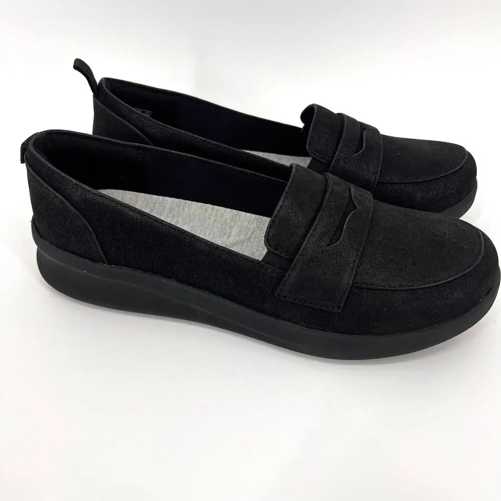 Clarks Womens Cloud Steppers Sillian 2.0 Hope Black Loafer U.S. Size 8.5 NEW